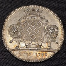 1787-1788 France Nantes Silver Jeton Token Mayor Richard de la Pervanchere 1700s picture