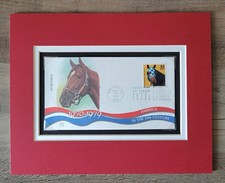 SECRETARIAT - HORSE RACING 1973 TRIPLE CROWN WINNER - FRAMEABLE STAMP ART - 1534 picture