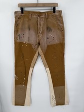 MNML Men's Double Knee Distressed Paint Flare Leg Pants Size 32x34 Streetwear picture