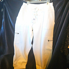 Daily Practice White Jogger Pants Women’s M Drawstring Elastic Waist Pockets picture