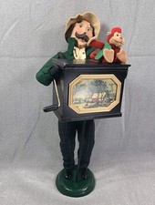 Byers' Choice Carolers Hand Crank Organ Grinder Man With Monkey And Tin Cup 2000 picture