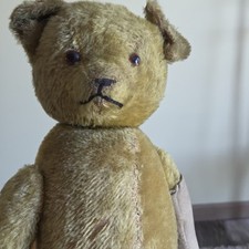 Antique Sawdust Stuffed Mohair Teddy Bair Jointed 19