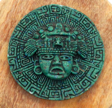Vintage MCM Mayan Aztec Crushed Green Malachite 3D 5