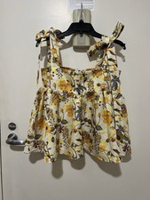 Kika Vargas S MSRP $610.00 Susan Printed Floral Tie Shoulder Top picture