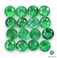 Natural Emerald Round Cut 3 mm Lot 30 Pcs Calibrated Loose Gemstones picture
