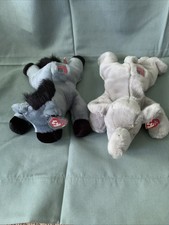 Ty Beanie Buddies Righty Elephant Lefty Donkey Retired 2000 picture