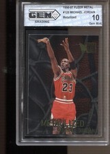 1996-97 Michael Jordan Fleer Metal #128 Metallized Gem Mint 10 Chicago Bulls picture
