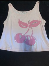 Vintage Victoria's Secret pink cherry tank/crop top, size L picture