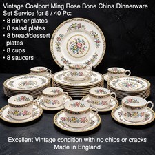 Vintage Coalport Ming Rose Bone China Dinnerware Set Service for 8 England 40 Pc picture