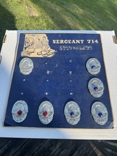 Vintage 1950s Dragnet Sergeant 714 Lost Angels Police Toy Badges Display picture