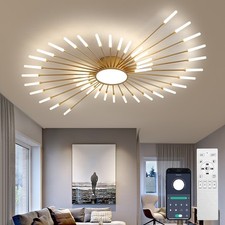 42-Light Fireworks Ceiling Light Modern LED Flush Mount Dimmable APP Remote-Gold picture