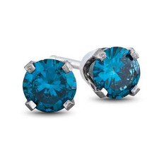1/3ct Blue Diamond Studs 14 Karat White Gold picture