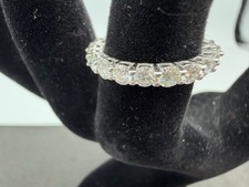 2.19g Vintage Sterling Silver 925 Eternity Band Sparkling Ring Size 6 / 6.5 picture