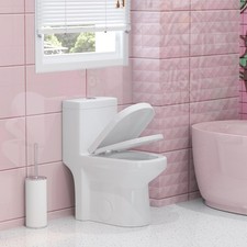 HOROW Compact One Piece Toilet with Quick Release & UF Seat 12'' Rough-in, White picture