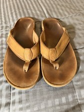 OluKai Tuahine Sandals Mens 13 Thong Toe-Post Casual Comfort Slides Flats Brown picture