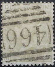 GB QV 1877 SG153 plate 16 4d sage-green, wmk large garter, MD, very good used picture