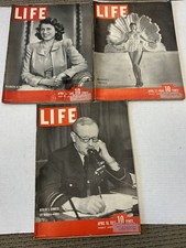 LIFE MAGAZINES APRIL 24, 1944 APRIL 17, 1944 APRIL 10, 1944 VINTAGE ADS VG  picture