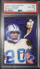 1999 Pacific Aurora /77 Premiere Date Stamp #55 Barry Sanders SSP HOF RARE PSA 8 picture