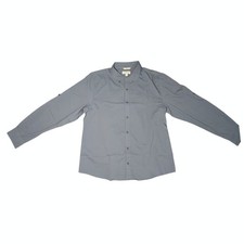 Coolibar Men's XL Long Sleeve Button Down Shirt UPF 50+ Sun Protection Blue Grey picture