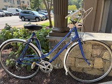 Vintage Plum Vainqueur Gent Belgian Bicycle Blue Step-Through Bluemels Fenders picture