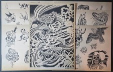 Vintage 1984 Bob Roberts Traditional Style Spotlight Tattoo Flash 7 Sheet Set picture