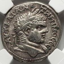 Caracalla 198-217 AD Bi Tetradrachm NGC Ch VF PHOENICIA Roman Empire Silver Coin picture