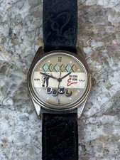 Fossil Bowlers Watch Vintage Collectible Leather Band New Battery picture
