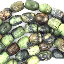 10mm natural Canadian green jade barrel beads 16