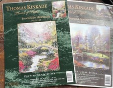 Thomas Kinkade Cross Stitch 51157 Brookside Hideaway & Beyond Spring Gate 51070 picture