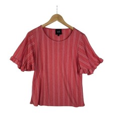 W5 Striped Bell Sleeve Blouse size Small Pink/White picture
