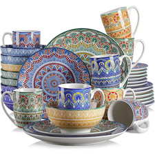 vancasso Series Mandala, 32 Piece Porcelain Dinnerware Set, Colourful Dinner picture