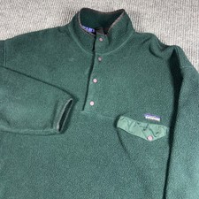 Vintage Patagonia Pullover Men's XXL Synchilla Snap-T Fleece Dark Green Y2K picture