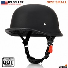 DOT German Style Motorcycle Half Helmet Scooter Chopper Matte Black Size Small picture