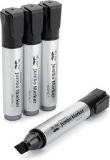 Mr. Pen Jumbo Permanent Markers, 4-Pack, Black Chisel Tip, Waterproof picture