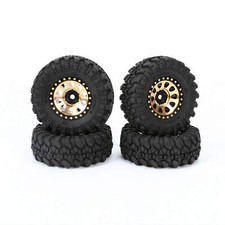 RCAWD 1.0 Brass Beadlock Wheels Tire Rim & Lock Nut for Axial 1/24 SCX24 Series picture