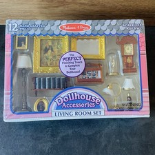 VTG Melissa & Doug NEW Dollhouse Accessories 12 Piece 1:12 Scale Handcrafted picture