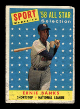 1958 Topps Baseball Ernie Banks #482 All-Star Chicago Cubs VG (Stained) picture