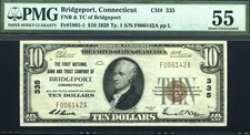 1929 $10 1ST NB OF BRIDGEPORT CT P.M.G #55 picture