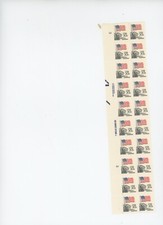 Heavy Inking EFO Flag Over Mint NH 20 stamp block use zip code  (mb32 picture