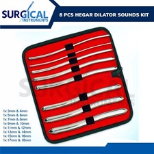 8 Pcs Hegar Dilator Sounds Kit Set Double Ended OB/Gynecology German Grade picture