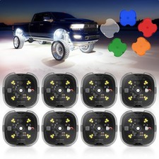 MICTUNING C6 8 Pods LED Rock Lights Solid White Underglow Neon Kit Car Trucks picture