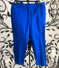 Liz Claiborne Women's Blue Solid Dress Pants Flat Front Classic Fit Zip Pockets picture