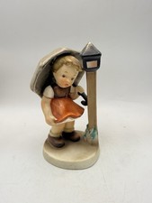 Vintage April Showers Girl Umbrella Street Lamp Ceramic Figurine 6