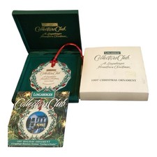 Longaberger Hometown Christmas Ornament Collectors Club Porcelain W/Box 1997 picture