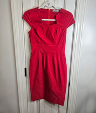 Grace Karin Women's Red Sheath Dress, Cap Sleeve Cutout Neckline, Size M picture