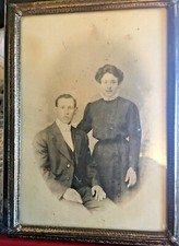 Antique Photo Picture Couple Man Woman Victoritan Era Black & White 5 x 7 picture