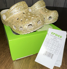 Crocs Littles Chunky Glitter Gold Clog Unisex Toddler C2-3 Sandstone 212332-0LH picture