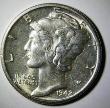 1942 D Mercury Dime Brilliant Uncirculated BU Coin picture