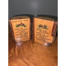 Vintage 1960 F Plasman Wooden Salt Pepper Shakers Yukon Alaska Hwy picture