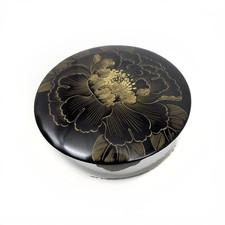 Japanese Wajima Lacquerware Box Gold Makie Peony Yonenaga Kogo Incense Jewelry⁠ picture